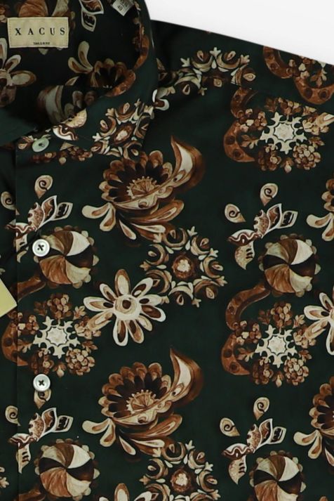 Camicia Uomo Xacus Regular Fantasia 100% cotone collo Francese Manica lunga