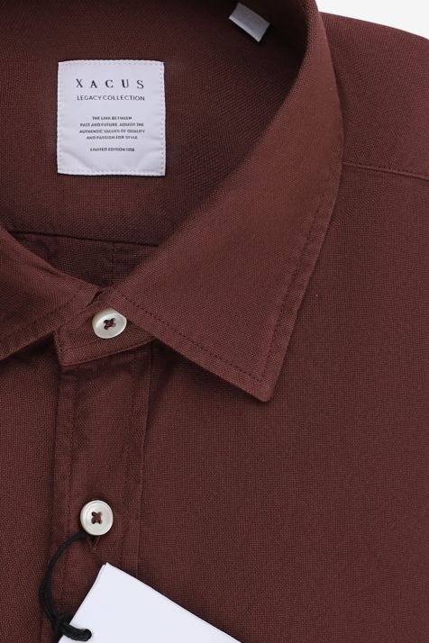 Camicia Uomo Xacus Regular Tinta unita 100% cotone collo Italiano Manica lunga