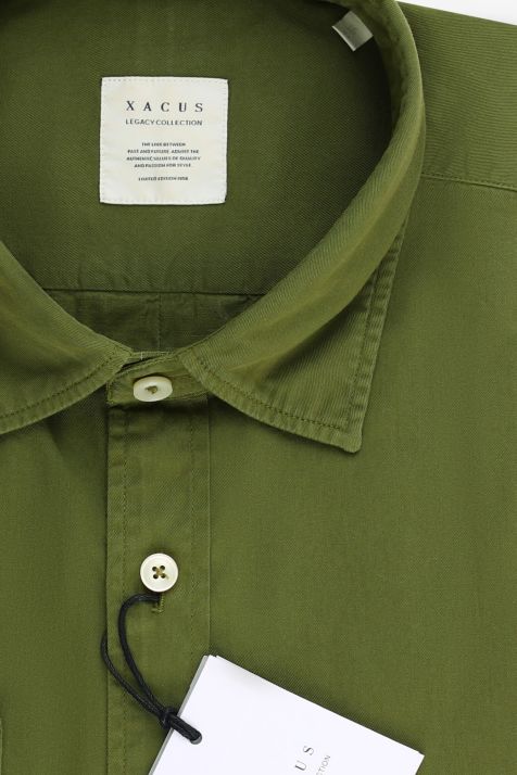 Camicia Uomo Xacus Regular Tinta unita 100% cotone collo Italiano Manica lunga