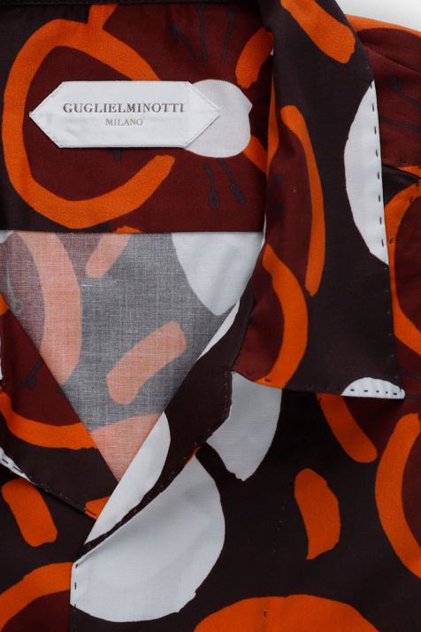 Camicia Uomo Guglielminotti Regular Fantasia 97% cotone 3% elastan collo Hawaii Manica corta