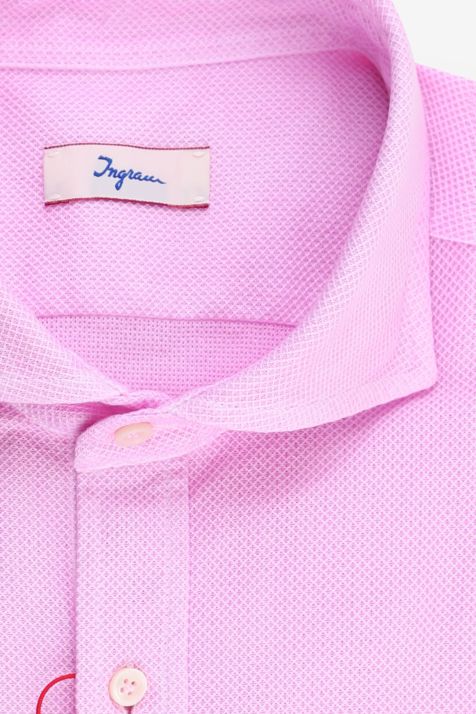 Camicia Uomo Ingram Slim Tinta unita 100% cotone collo Francese Manica lunga