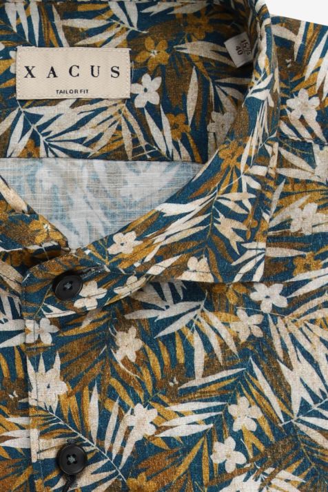 Camicia Uomo Xacus Regular Fantasia 100% cotone collo Francese Manica lunga