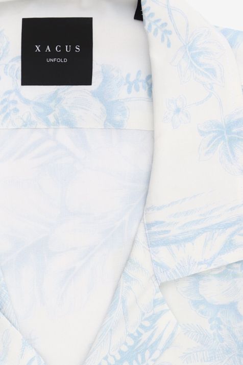 Camicia Uomo Xacus Regular Fantasia 100% Viscosa collo Hawaii Manica corta