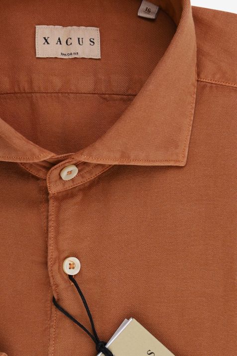 Camicia Uomo Xacus Regular Tinta unita 100% cotone collo Francese Manica lunga