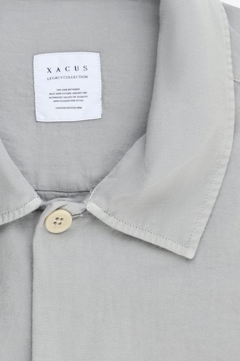 Camicia Uomo Xacus Regular Tinta unita 100% cotone collo Italiano Manica lunga