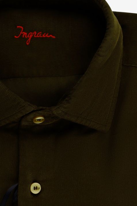 Camicia Uomo Ingram Slim Tinta unita 100% cotone collo Francese Manica lunga