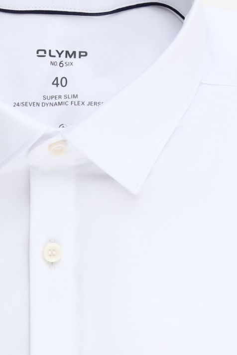 Camicia Uomo Olymp Slim Tinta unita 92% cotone 8% lycra collo Italiano Manica lunga