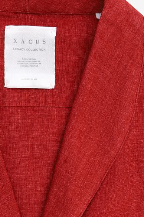 Camicia Uomo Xacus Regular Tinta unita 100% lino collo Hawaii Manica corta