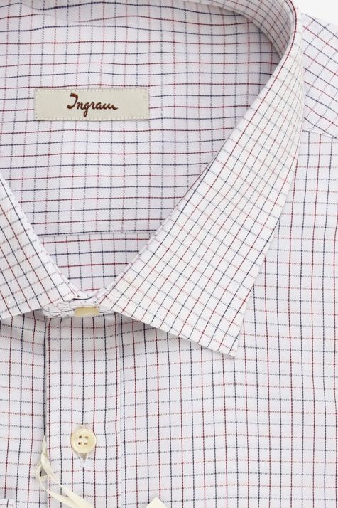 Camicia Uomo Ingram Classic Quadri 100% cotone collo Francese Manica lunga