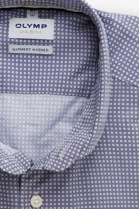 Camicia Uomo Olymp Regular Micro disegno 100% cotone collo Francese Manica lunga