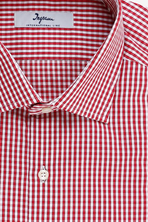 Camicia Uomo Ingram Regular Quadri 100% cotone collo Francese Manica lunga