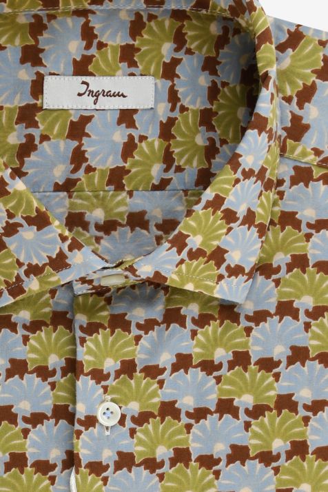 Camicia Uomo Ingram Regular Fantasia 100% cotone collo Francese Manica lunga