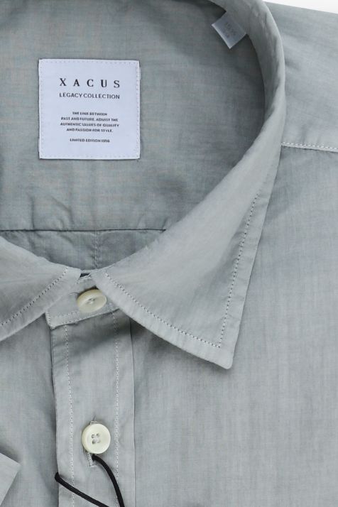 Camicia Uomo Xacus Regular Tinta unita 100% cotone collo Italiano Manica corta