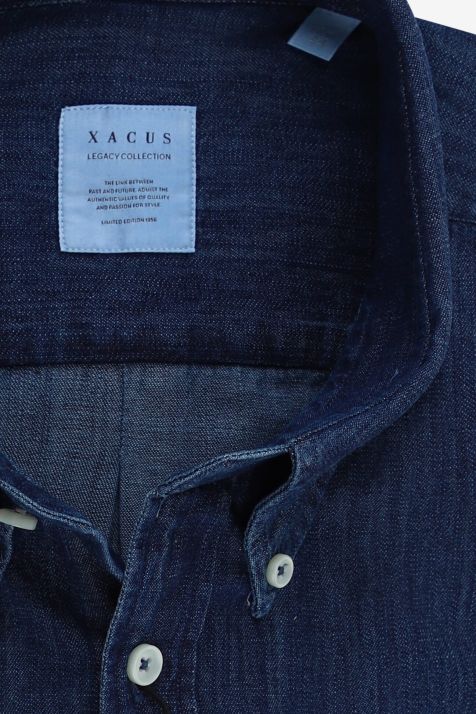 Camicia Uomo Xacus Regular Tinta unita 100% cotone collo Button down Manica lunga