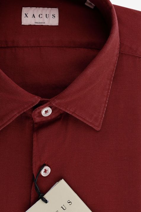 Camicia Uomo Xacus Regular Tinta unita 100% cotone collo Italiano Manica lunga