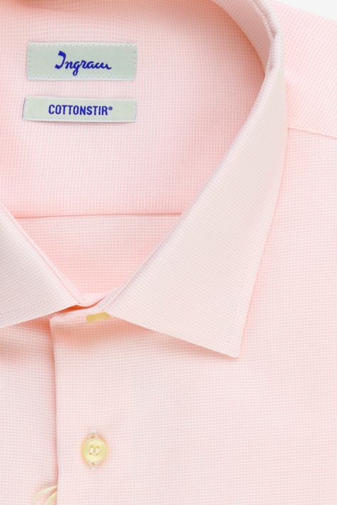 Camicia Uomo Ingram Classic No Stiro Micro disegno 100% cotone collo Francese Manica lunga