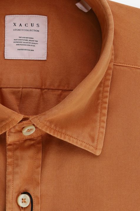 Camicia Uomo Xacus Regular Tinta unita 100% cotone collo Italiano Manica lunga