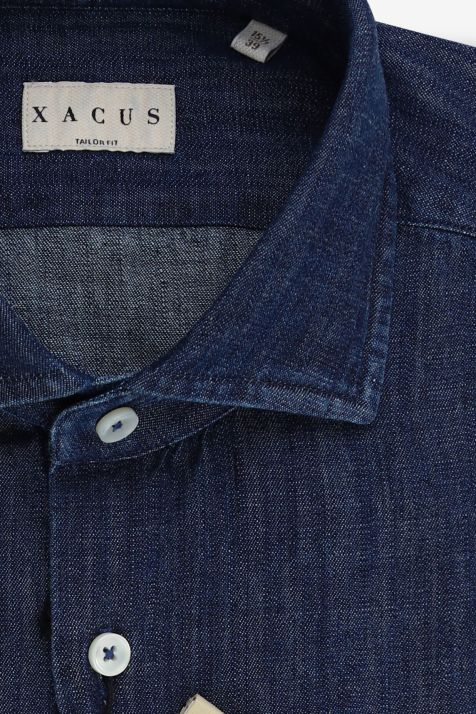 Camicia Uomo Xacus Regular Tinta unita 100% cotone collo Francese Manica lunga