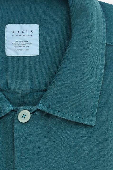 Camicia Uomo Xacus Regular Tinta unita 100% cotone collo Italiano Manica lunga
