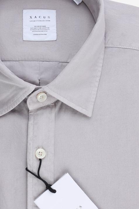 Camicia Uomo Xacus Regular Tinta unita 100% cotone collo Italiano Manica lunga