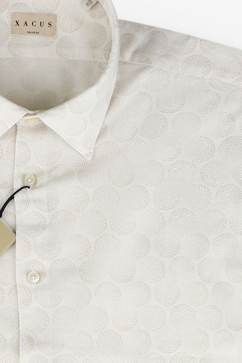 Camicia Uomo Xacus Regular Fantasia 65% cotone 35%lino collo Italiano Manica lunga