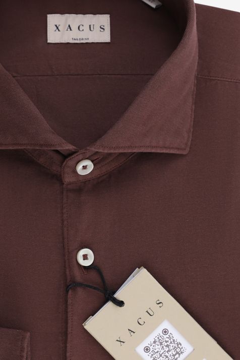Camicia Uomo Xacus Regular Tinta unita 100% cotone collo Francese Manica lunga