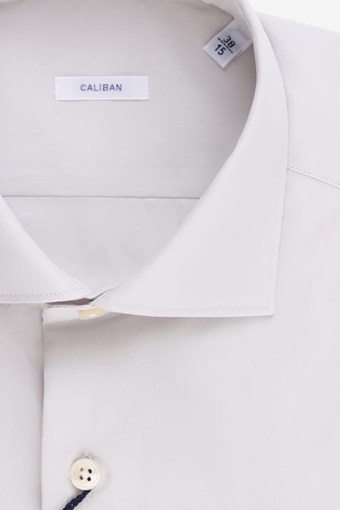 Camicia Uomo Caliban Slim Tinta unita 100% cotone collo Francese Manica lunga