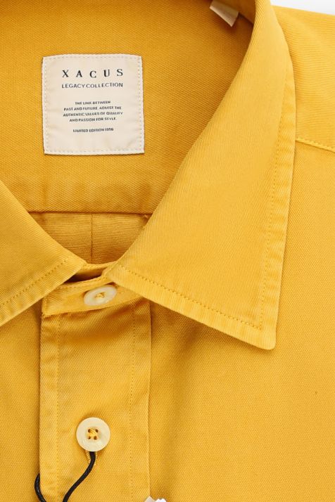 Camicia Uomo Xacus Regular Tinta unita 100% cotone collo Italiano Manica lunga