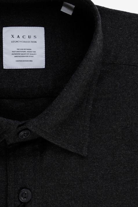 Camicia Uomo Xacus Regular Tinta unita 100% cotone collo Italiano Manica lunga