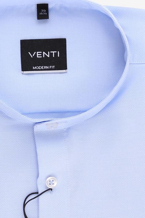 Camicia Uomo Venti Classic Tinta unita 100% cotone collo Coreano Manica lunga