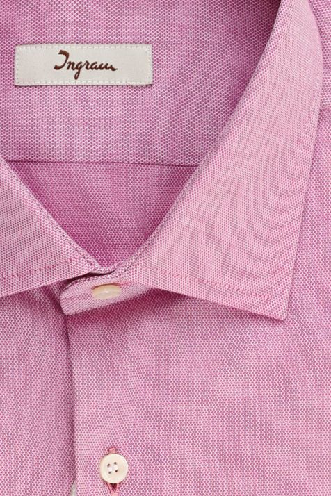 Camicia Uomo Ingram Slim Tinta unita 100% cotone collo Francese Manica lunga