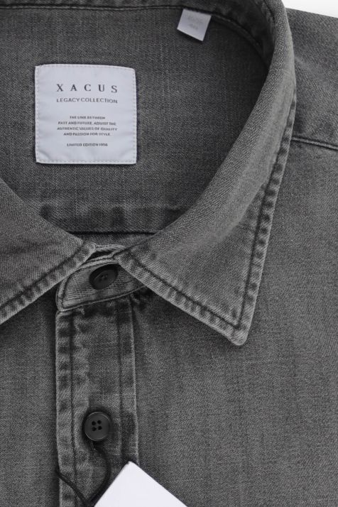 Camicia Uomo Xacus Regular Tinta unita 100% cotone collo Italiano Manica lunga