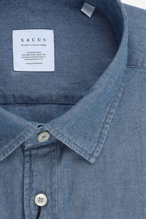 Camicia Uomo Xacus Regular Tinta unita 100% cotone collo Italiano Manica lunga