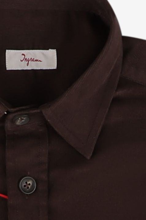 Camicia Uomo Ingram Classic Tinta unita 100% cotone collo Italiano Manica lunga