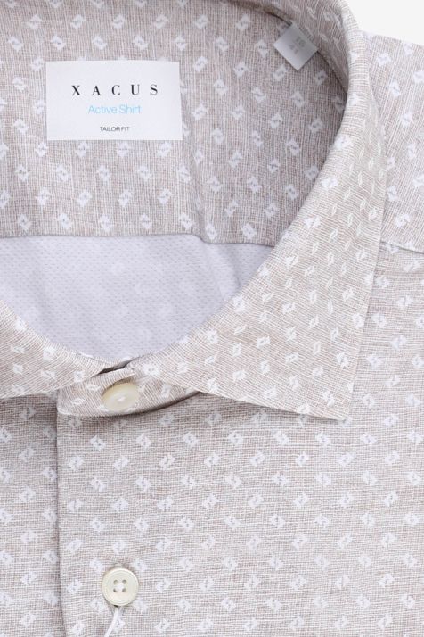Camicia Uomo Xacus Regular Micro disegno 84% poliammide 16% elastan collo Francese Manica lunga