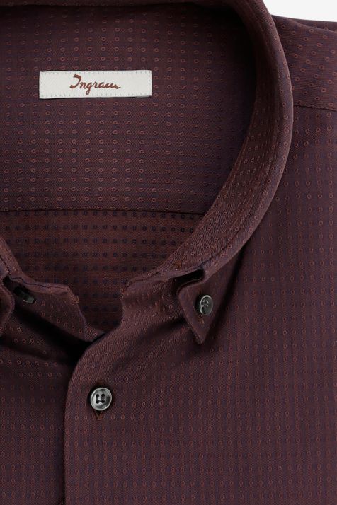 Camicia Uomo Ingram Classic Micro disegno 100% cotone collo Italiano Manica lunga