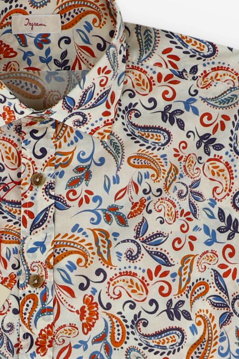 Camicia Uomo Ingram Regular Fantasia 100% cotone collo Francese Manica lunga