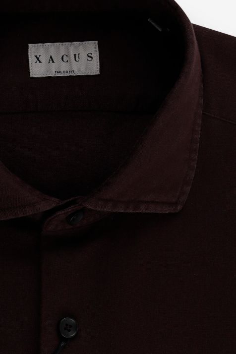 Camicia Uomo Xacus Regular Tinta unita 100% Cotone lavato collo Francese Manica lunga