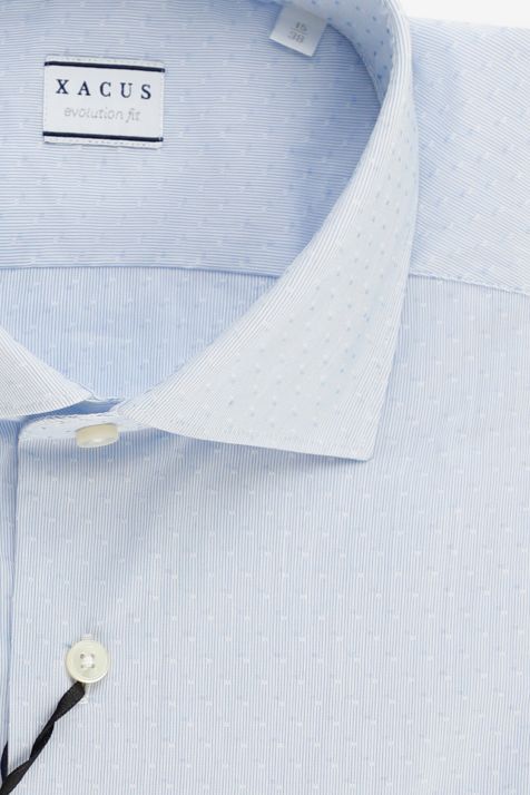 Camicia Uomo Xacus Classic Micro disegno 72% cotone 3% elastan 25% pa collo Italiano Manica corta