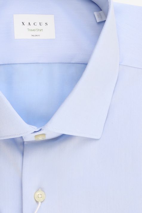 Camicia Uomo Xacus Regular No Stiro Tinta unita 100% cotone collo Francese Manica lunga