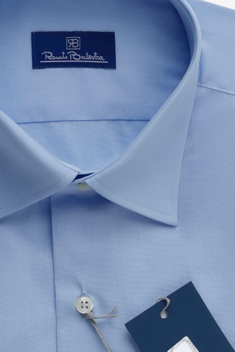 Camicia Uomo Balestra Regular Tinta unita 100% cotone collo Francese Manica lunga