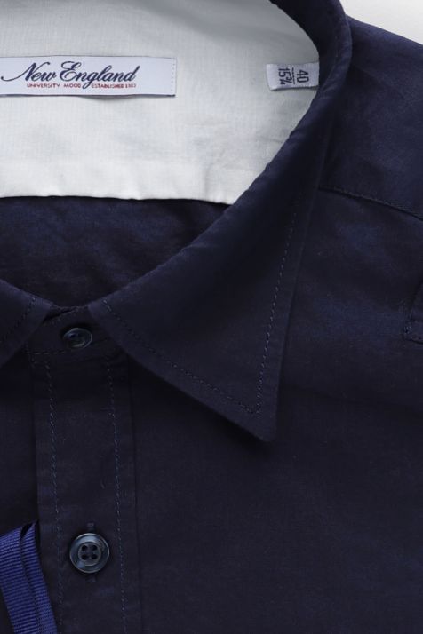 Camicia Uomo New England Slim Righe 100% cotone collo Italiano Manica lunga