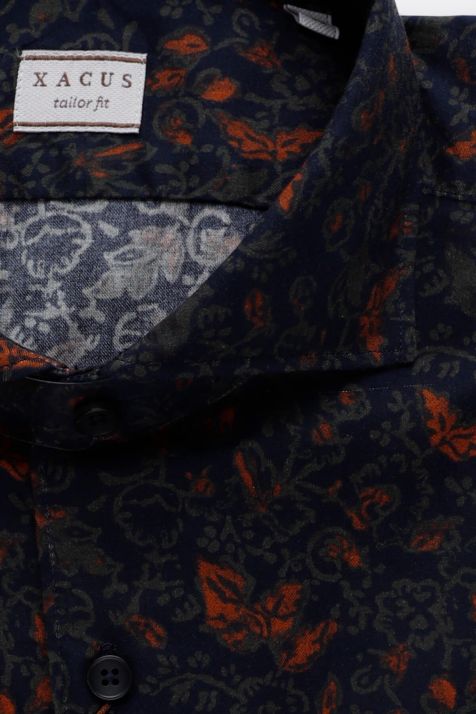 Camicia Uomo Xacus Regular Fantasia 100% cotone collo Francese Manica lunga