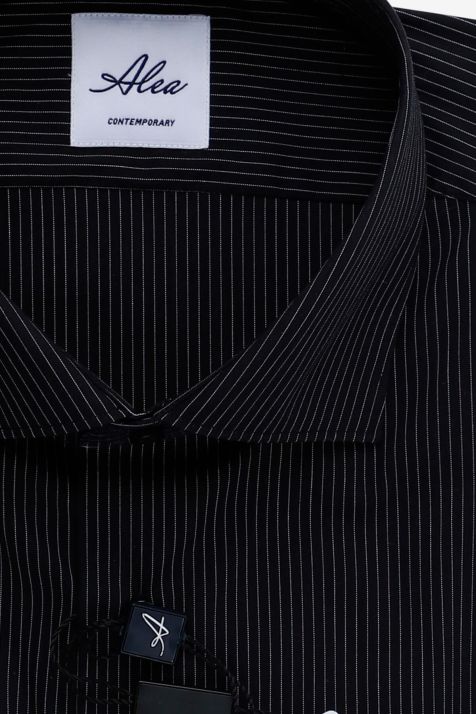 Camicia Uomo Alea Regular Righe 72% cotone 3% elastan 25% pa collo Francese Manica lunga