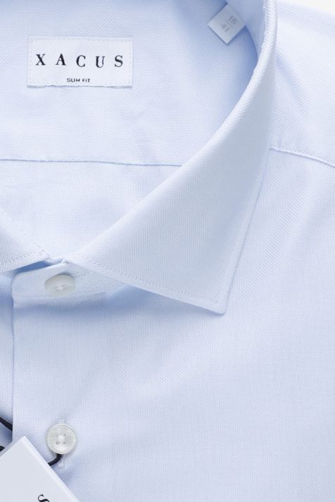 Camicia Uomo Xacus Slim Tinta unita 100% cotone collo Francese Manica lunga