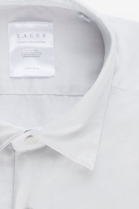 Camicia Uomo Xacus Regular Tinta unita 70% Cotone 30% Seta collo Italiano Manica lunga