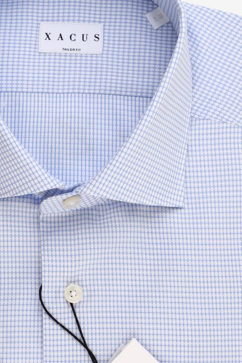 Camicia Uomo Xacus Regular Micro disegno 100% cotone collo Francese Manica lunga