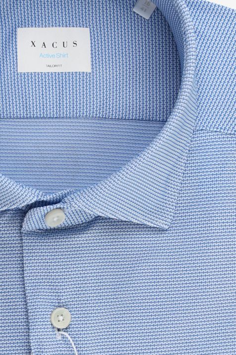 Camicia Uomo Xacus Regular Micro disegno 86% poliammide 14% elastan  collo Francese Manica lunga