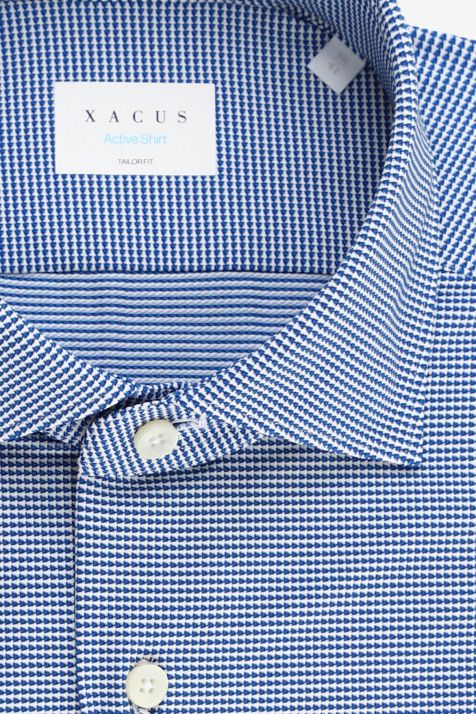 Camicia Uomo Xacus Regular Micro disegno 86% poliammide 14% elastan  collo Francese Manica lunga
