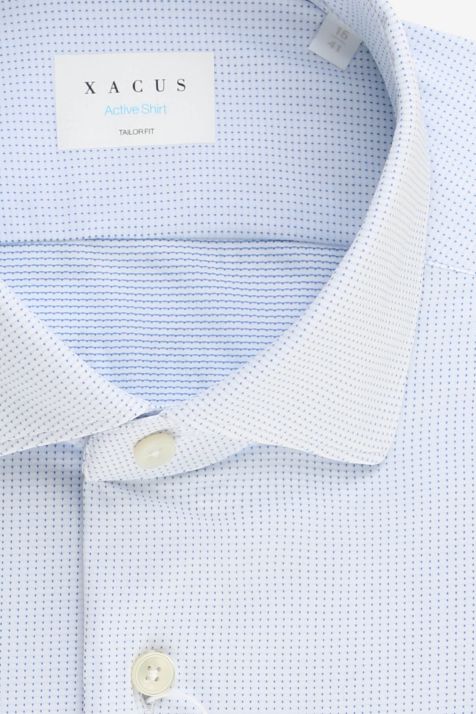 Camicia Uomo Xacus Regular Micro disegno 86% poliammide 14% elastan  collo Francese Manica lunga